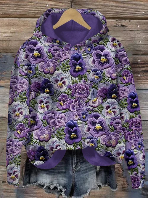 Violet Plant Flower Art Hoodie