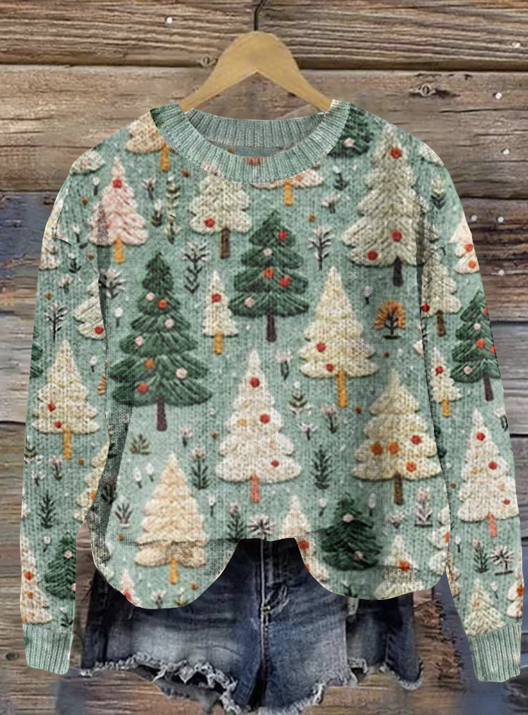 Christmas tree pullover knitted sweater