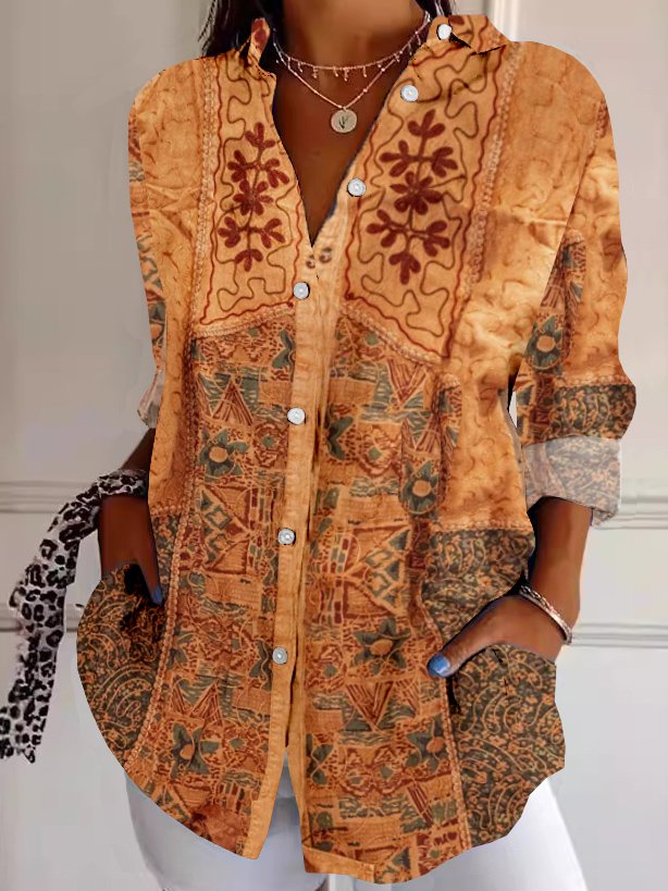 Loose Vintage Ethnic Shirt