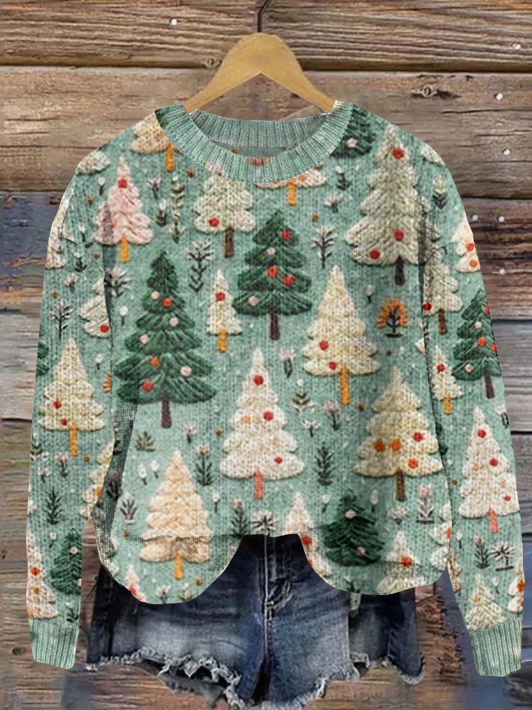 Christmas tree pullover knitted sweater