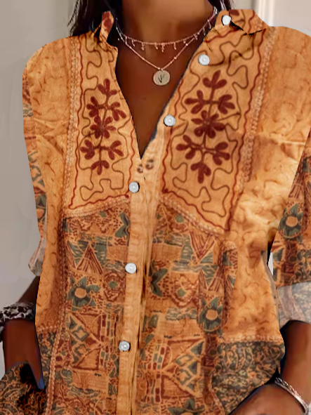 Loose Vintage Ethnic Shirt