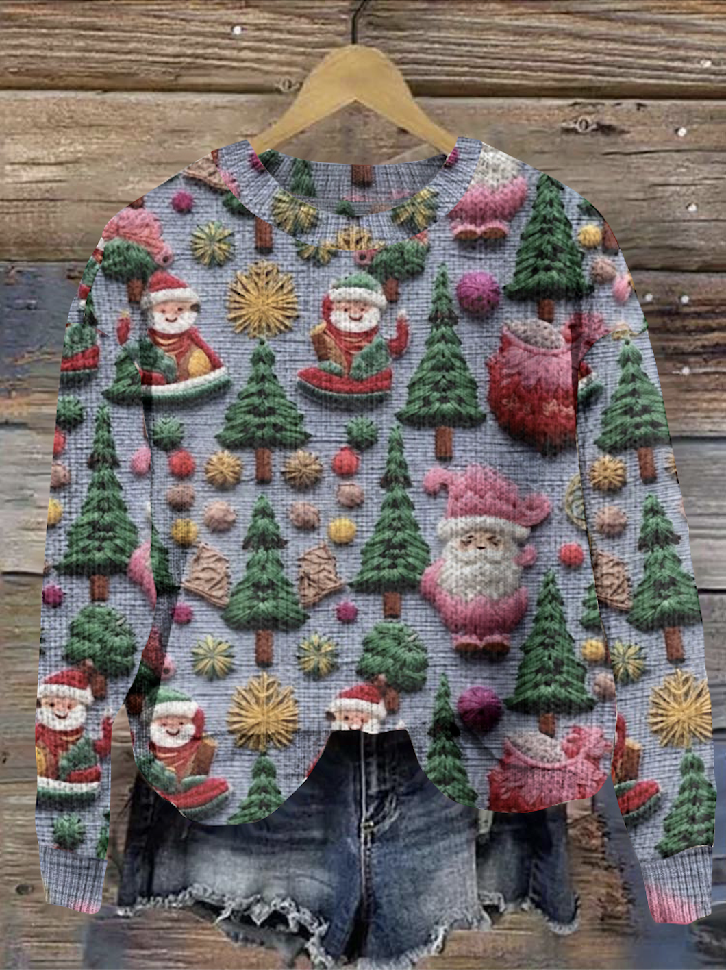 3D Christmas tree pullover knitted sweater