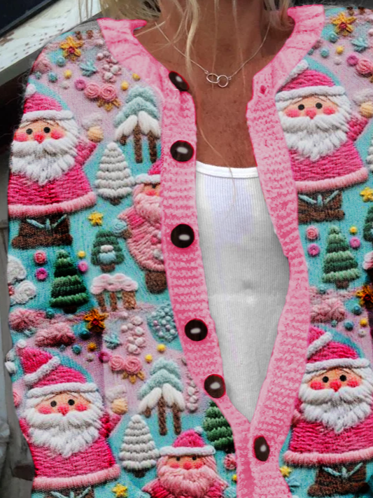 3D Printing Casual Knitted Santa Claus Cardigan