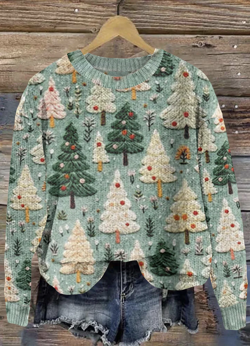 Christmas tree pullover knitted sweater