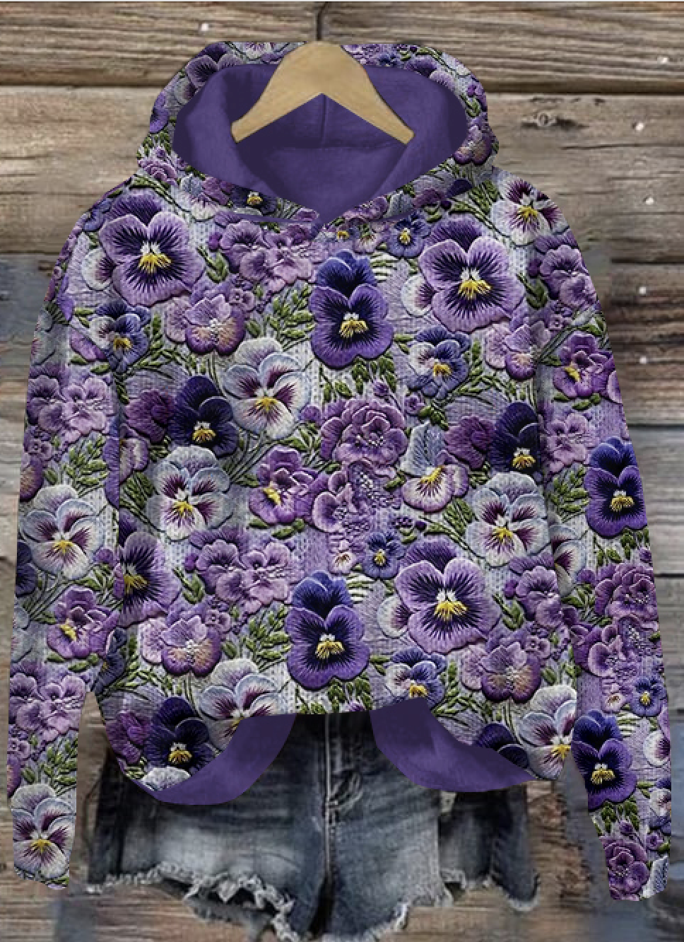 Violet Plant Flower Art Hoodie