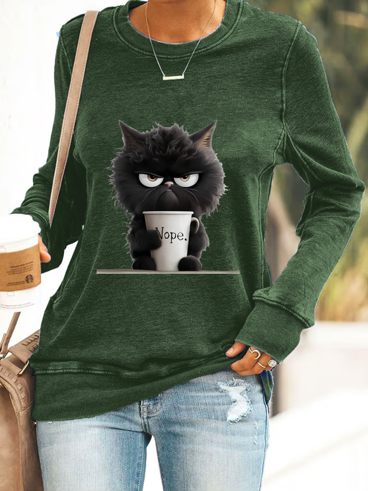 Funny Cat Nope Casual Sweatshirt