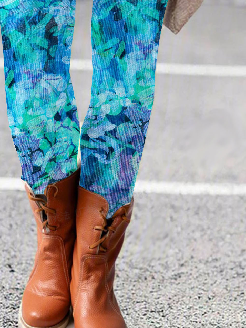 Floral printed casual tight leggings