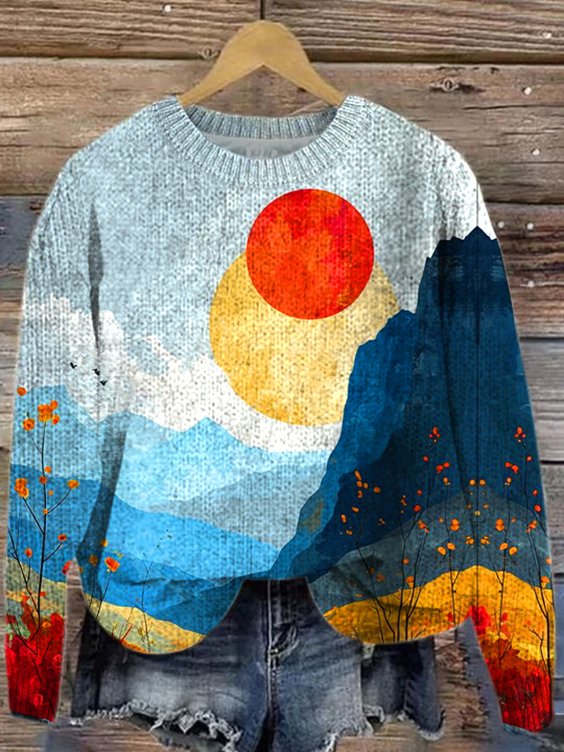 Simple Landscape Painting Sweater