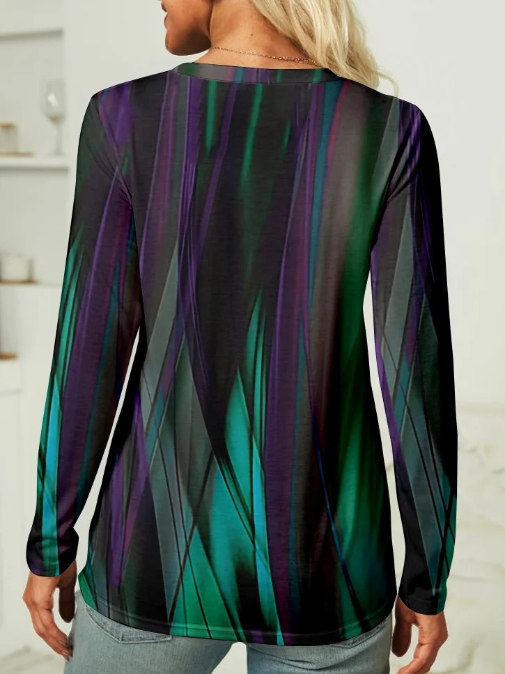 Abstract Graphic Casual Long Sleeve Shirt