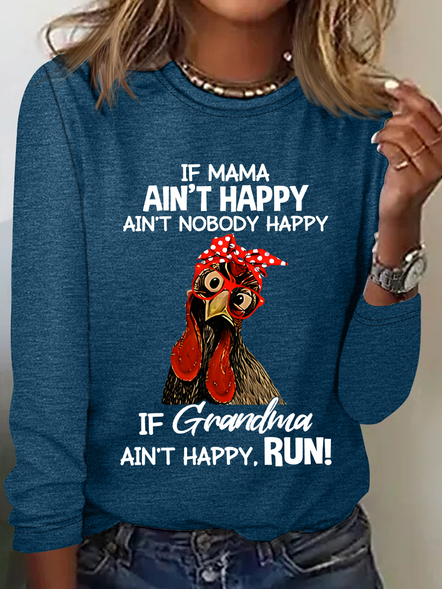 If Mama Aint Happy Aint Nobody Happy Funny Casual Long Sleeve Shirt