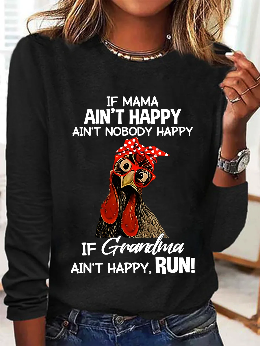 If Mama Aint Happy Aint Nobody Happy Funny Casual Long Sleeve Shirt