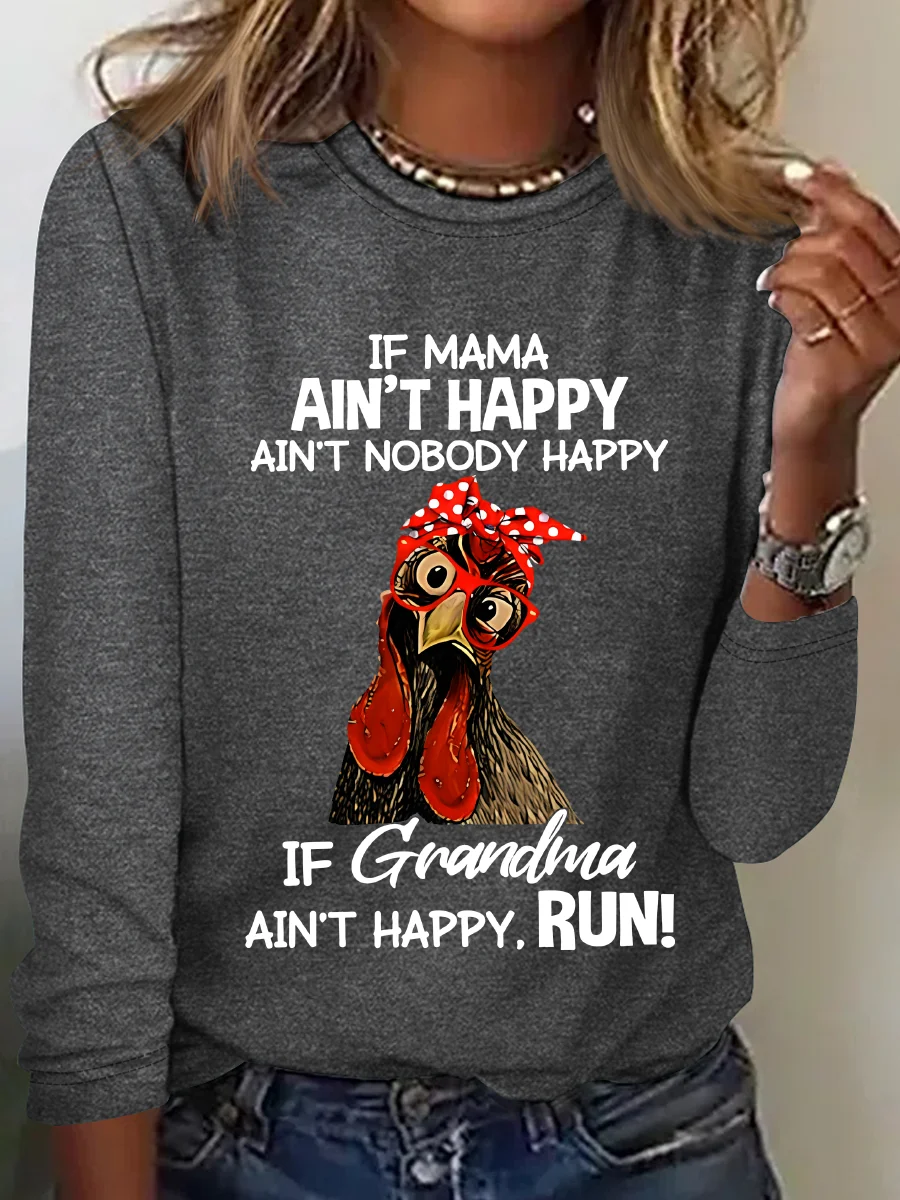 If Mama Aint Happy Aint Nobody Happy Funny Casual Long Sleeve Shirt