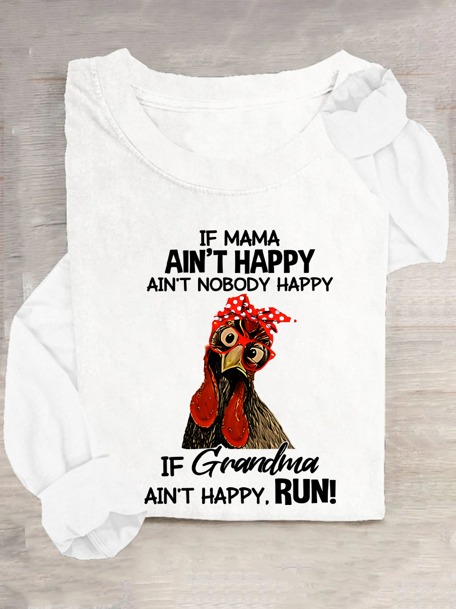 If Mama Aint Happy Aint Nobody Happy Funny Casual Long Sleeve Shirt