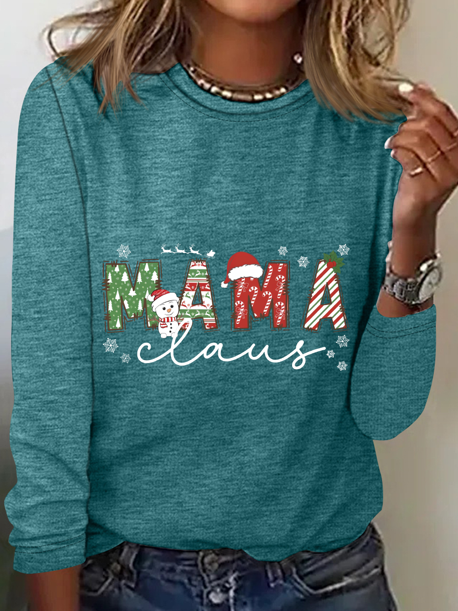 Christmas Mom Casual Long Sleeve Shirt