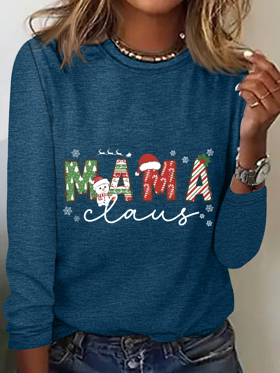 Christmas Mom Casual Long Sleeve Shirt