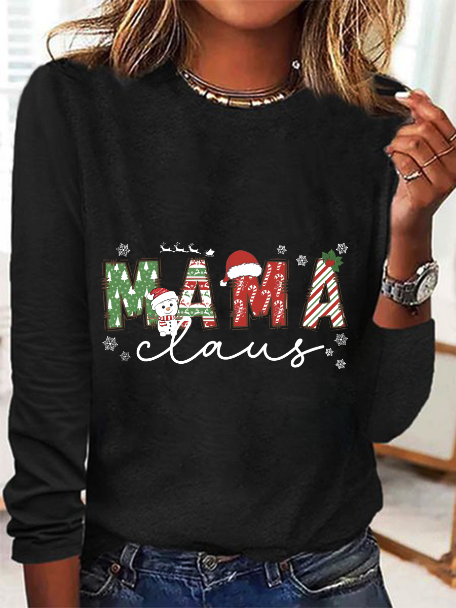 Christmas Mom Casual Long Sleeve Shirt