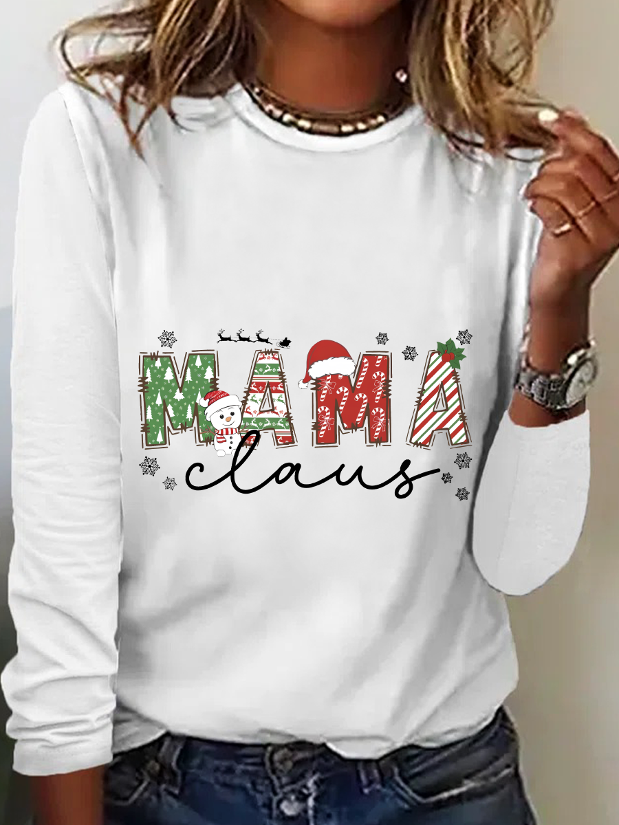 Christmas Mom Casual Long Sleeve Shirt