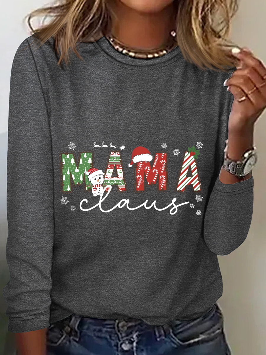 Christmas Mom Casual Long Sleeve Shirt