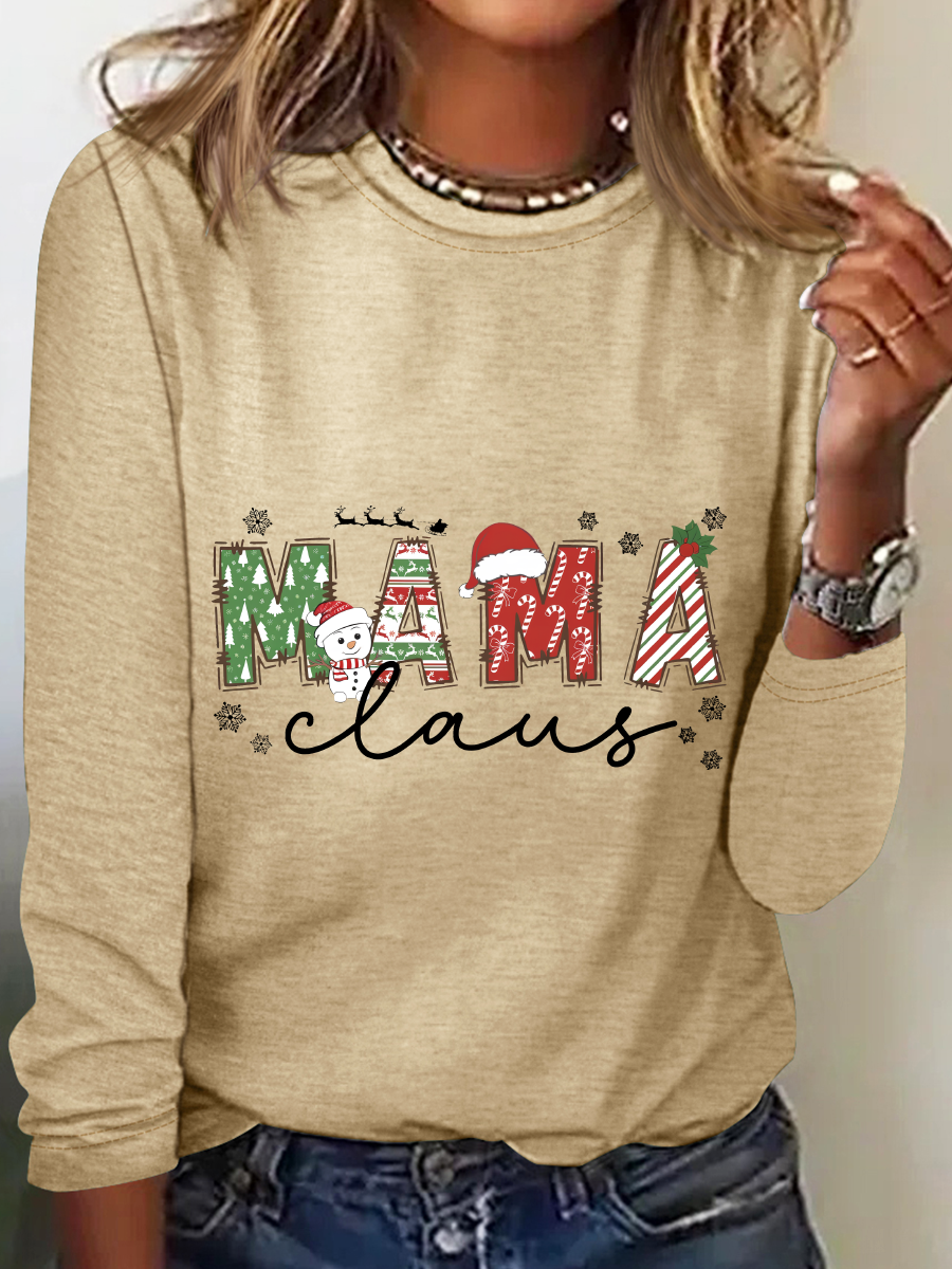 Christmas Mom Casual Long Sleeve Shirt