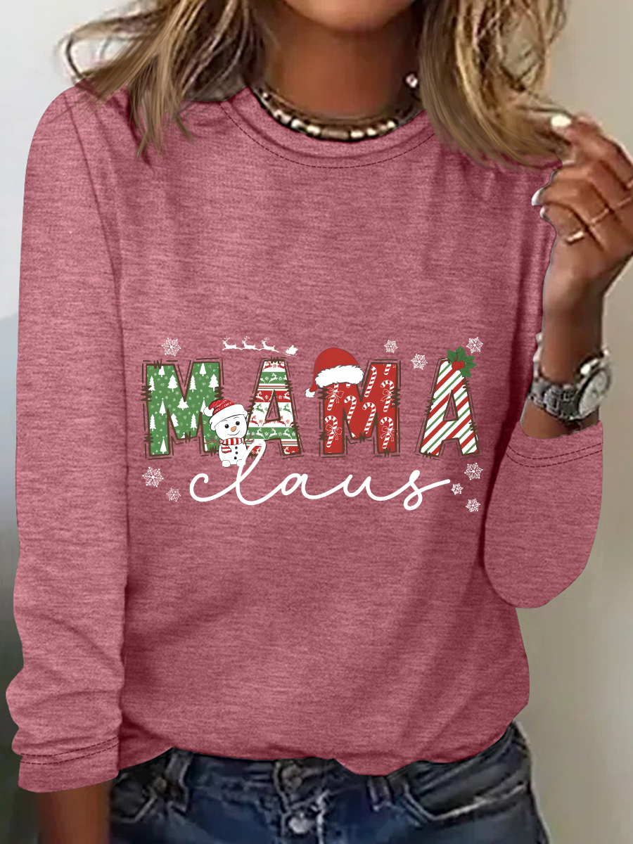 Christmas Mom Casual Long Sleeve Shirt