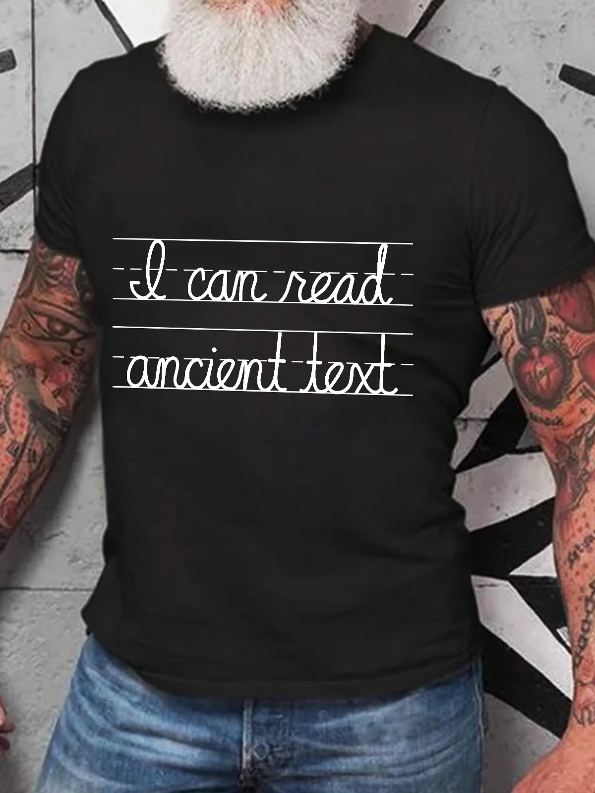 Ancient Text Cotton T-shirt