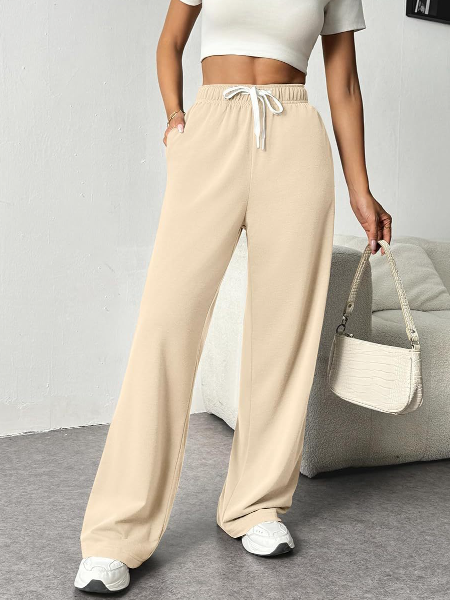 Loose Plain Casual Pants