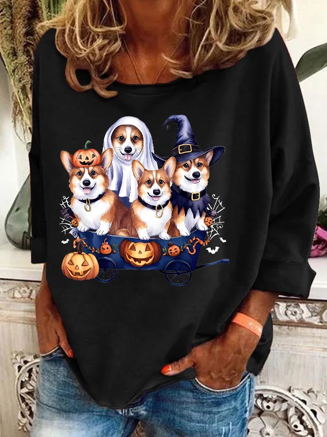 Halloween Corgi Casual Sweatshirt