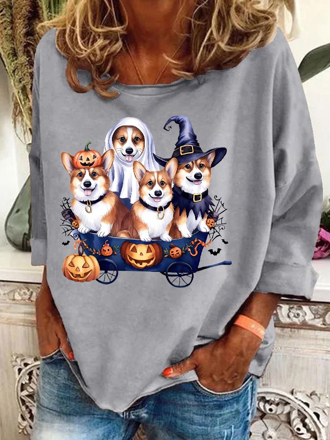 Halloween Corgi Casual Sweatshirt