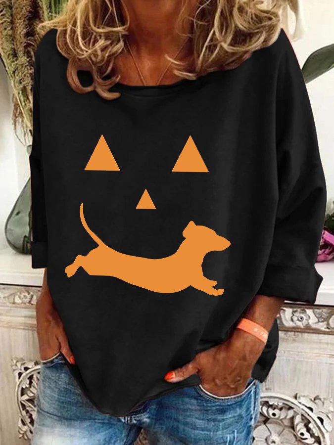 Dachshund And Halloween Casual Sweatshirt