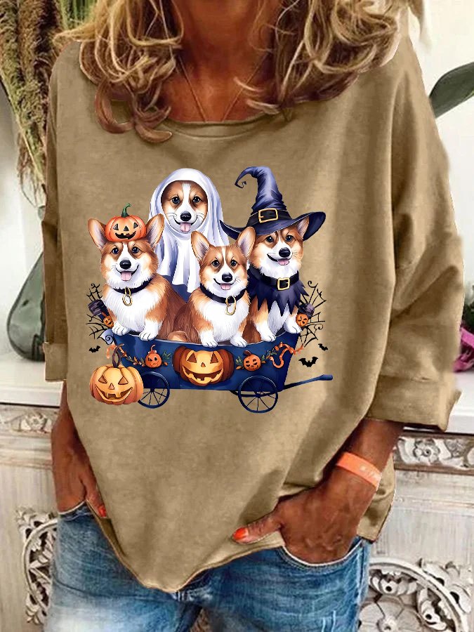 Halloween Corgi Casual Sweatshirt