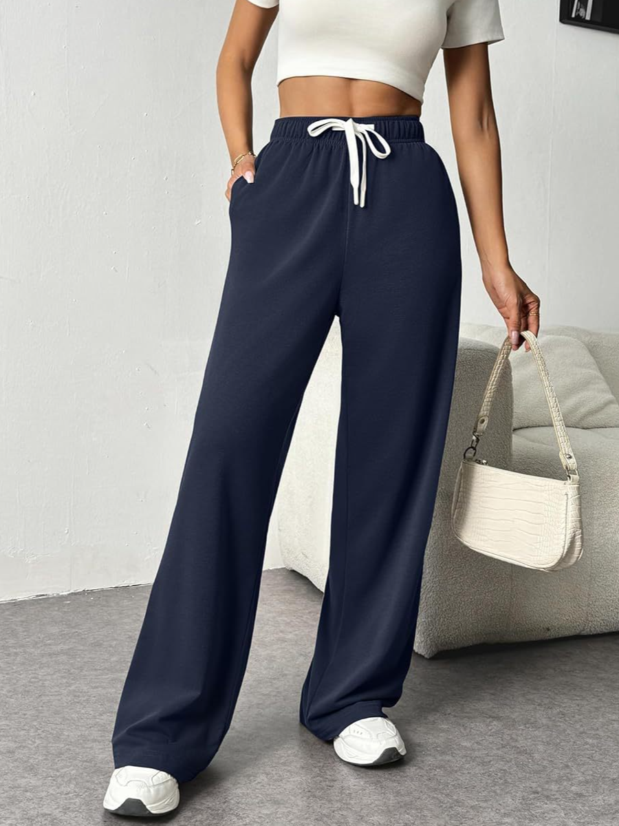 Loose Plain Casual Pants