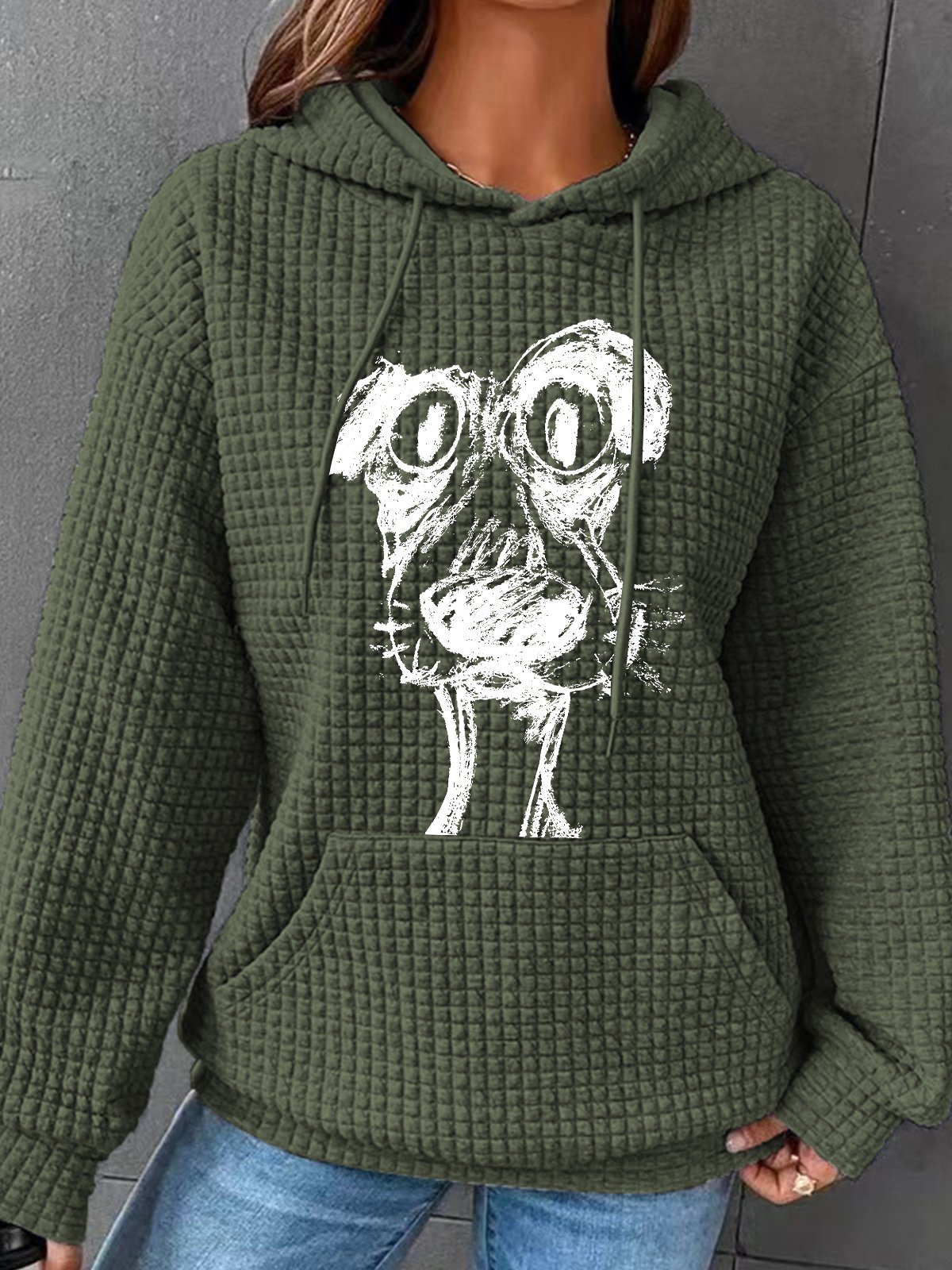 Cute Puppy Retro Simple Loose Hoodie