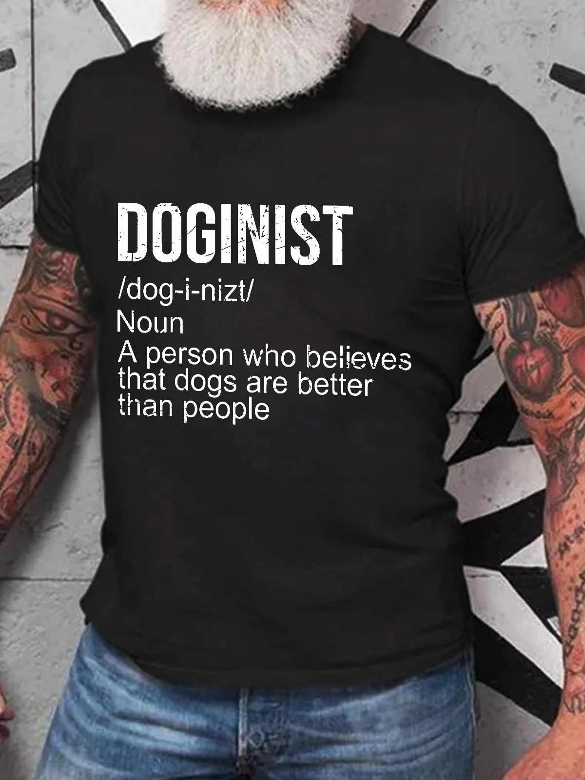 Doginist Definition Dogs Are Better Than People Funny Quote Cotton T-shirt