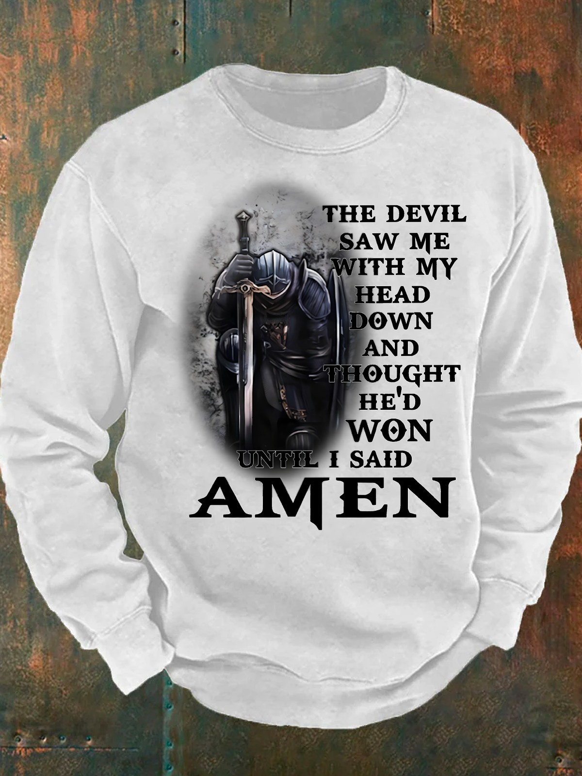 Vintage Faith Print Men's Casual Sweatshirt