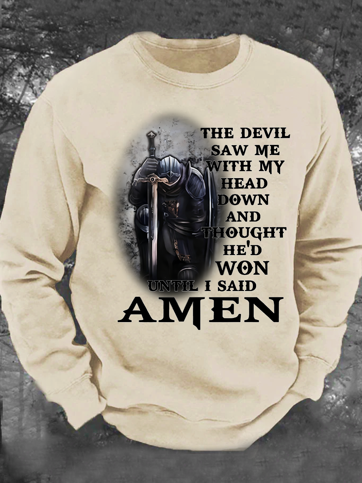 Vintage Faith Print Men's Casual Sweatshirt