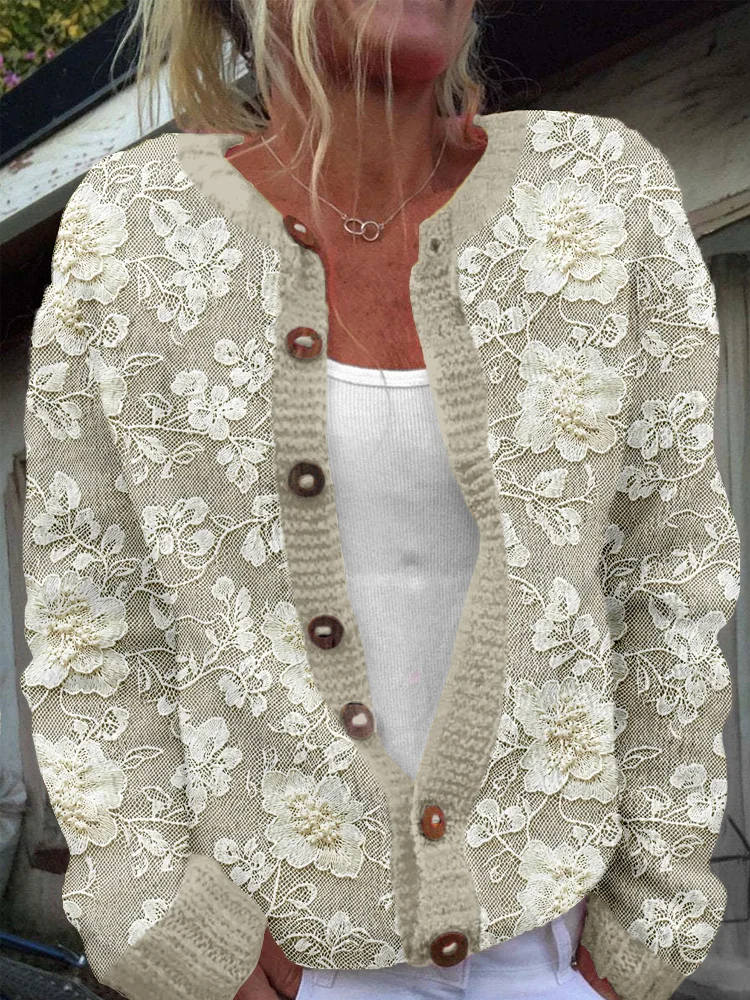 Casual 3D Printing Cardigan