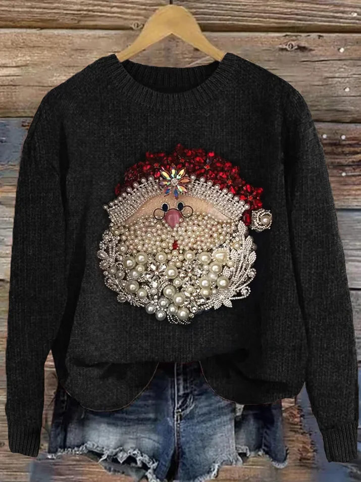 Knitted Santa Claus Casual Sweater