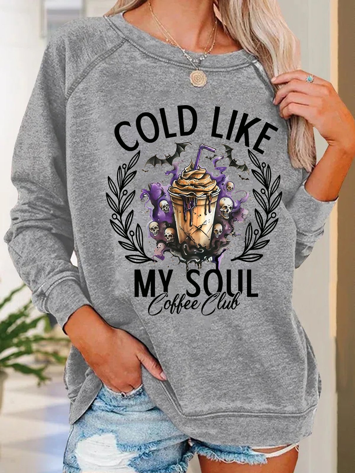 Cold Like My Soul Funny Halloween Casual Sweatshirt