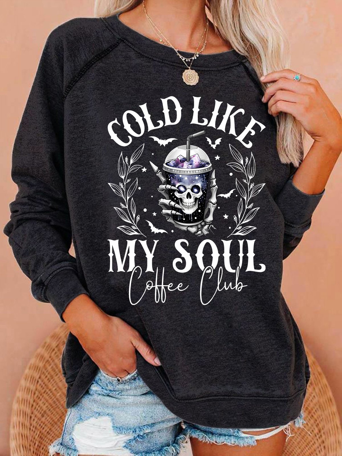 Cold Like My Soul Funny Halloween Casual Sweatshirt