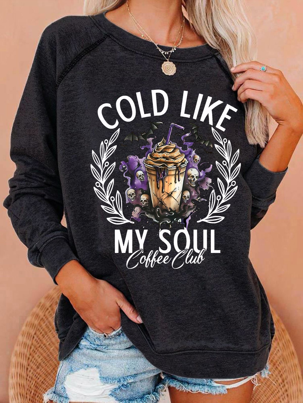 Cold Like My Soul Funny Halloween Casual Sweatshirt