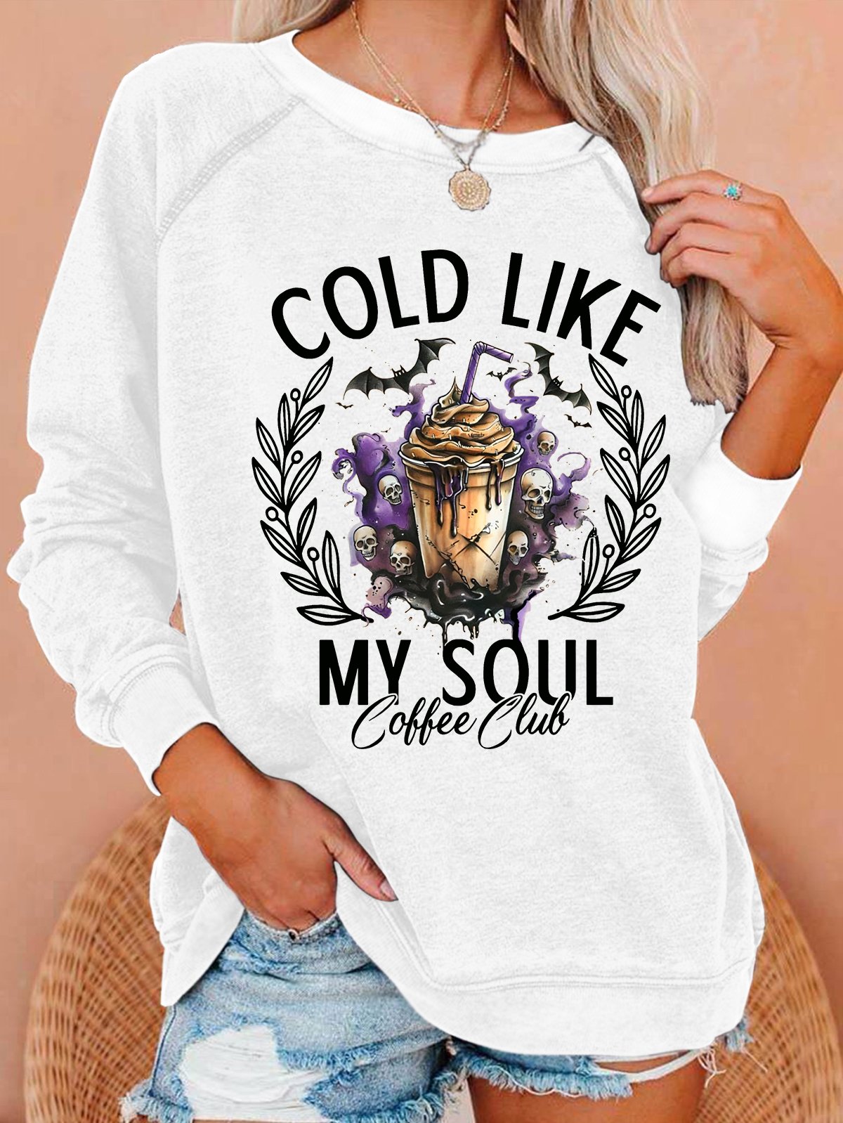 Cold Like My Soul Funny Halloween Casual Sweatshirt