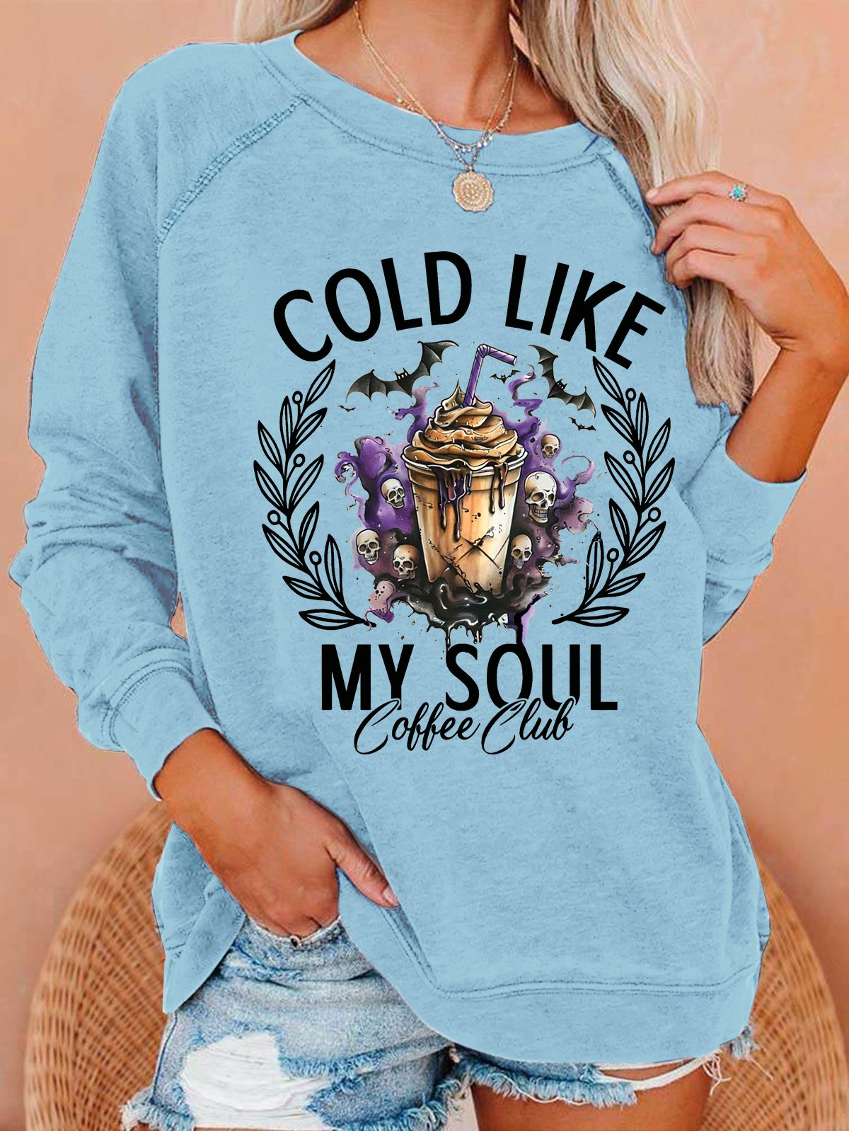 Cold Like My Soul Funny Halloween Casual Sweatshirt