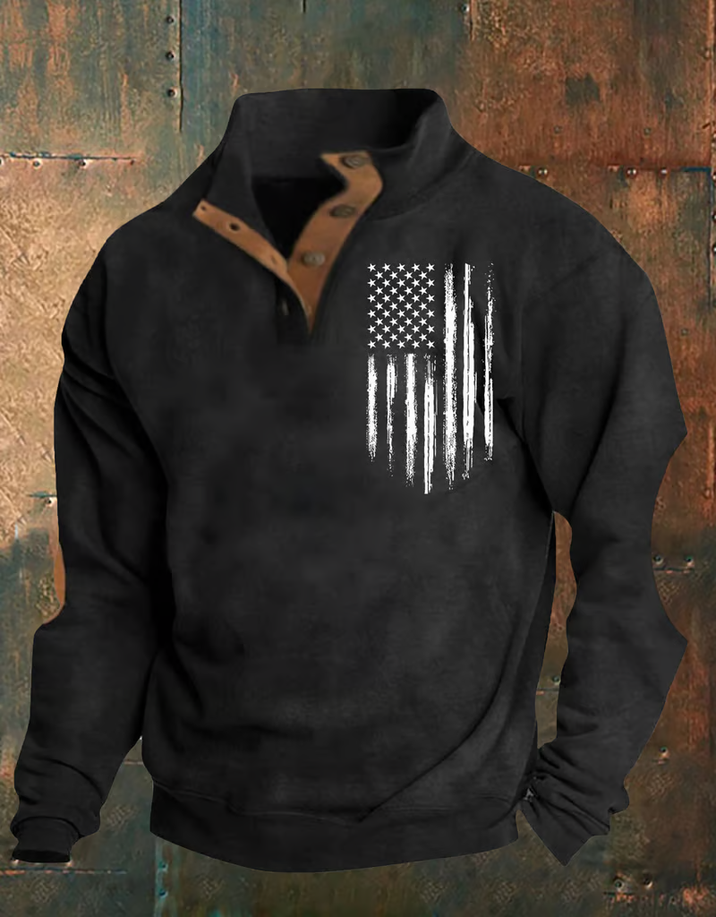 Men's Aintage Flag Print Sweatshirt