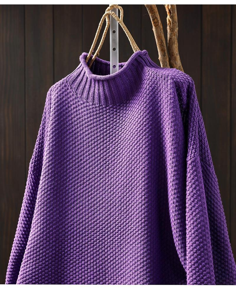 Loose Mock Neck Wool/Knitting Sweater