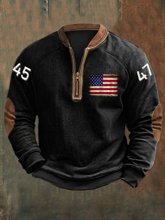 Men's Flag Print Sweatshirt