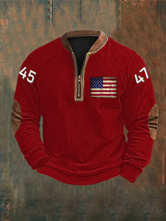 Men's Flag Print Sweatshirt