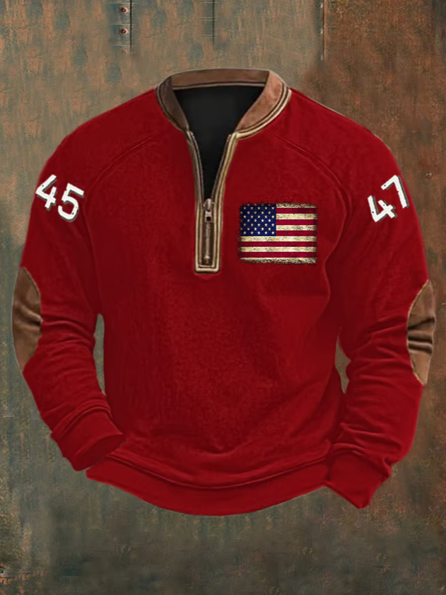 Men's Flag Print Sweatshirt