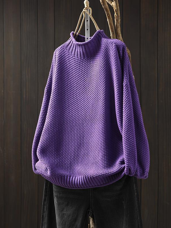 Loose Mock Neck Wool/Knitting Sweater