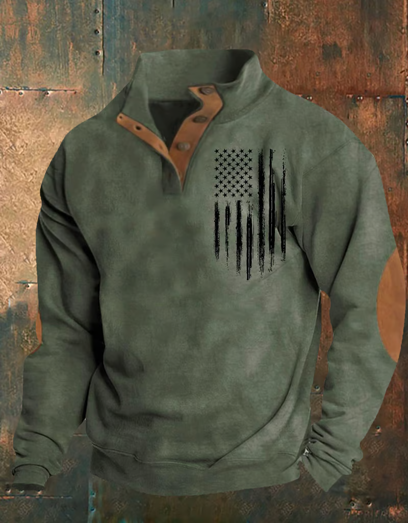 Men's Aintage Flag Print Sweatshirt