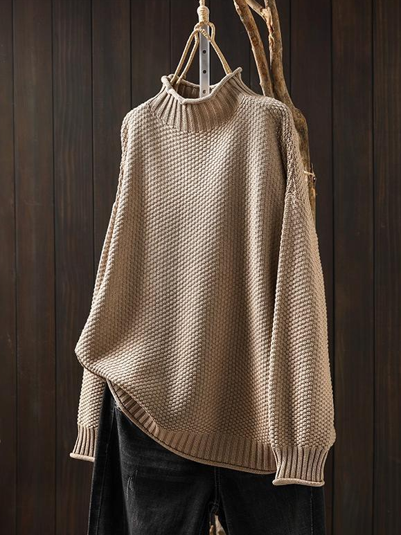 Loose Mock Neck Wool/Knitting Sweater